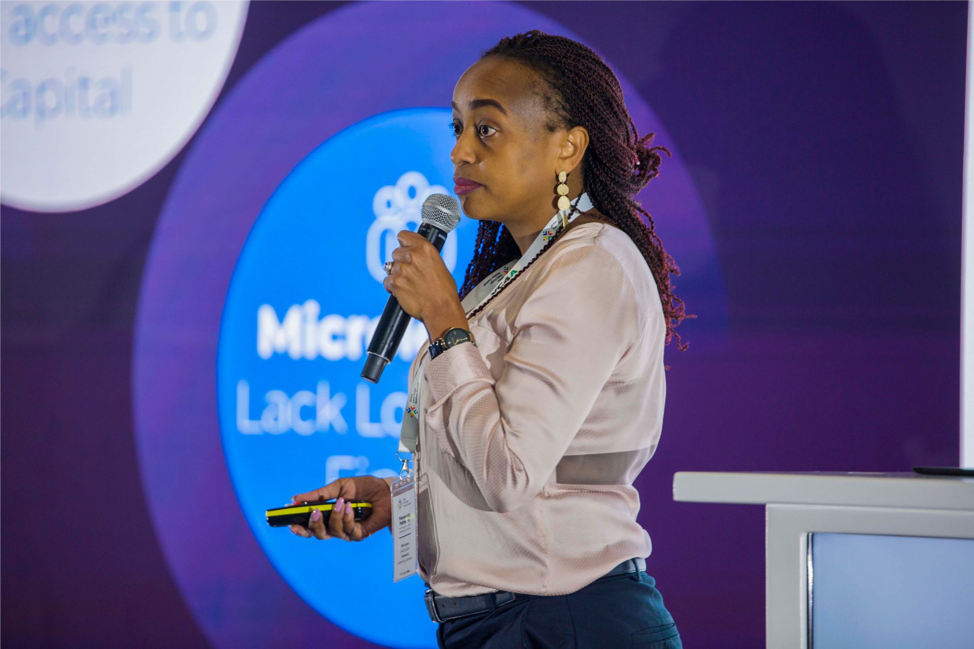 Founder in a pitch session