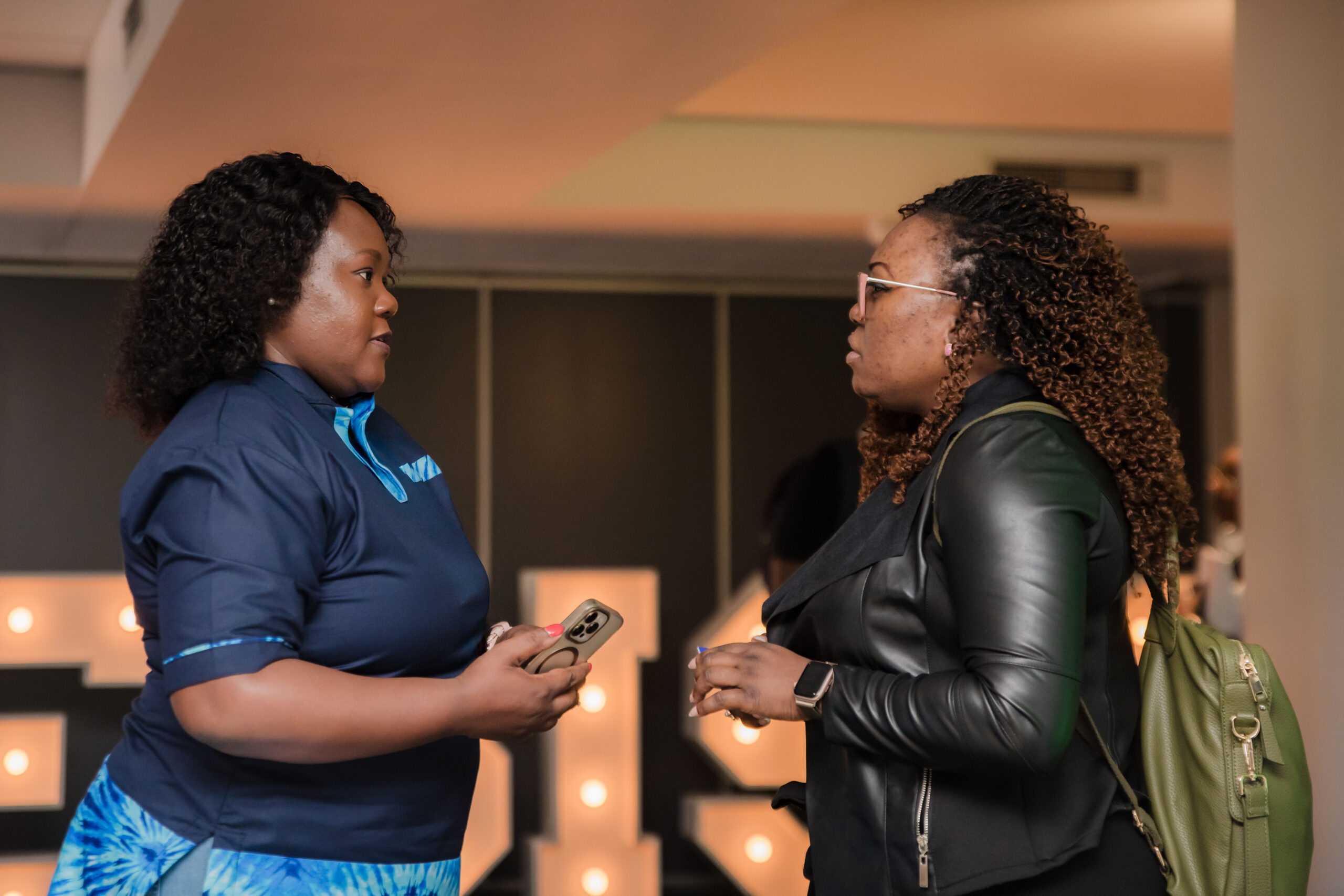 Two women having a conversation